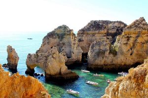 Boats in the Lagos caves