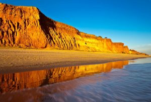 Falesian beach, Algarve, at sunset