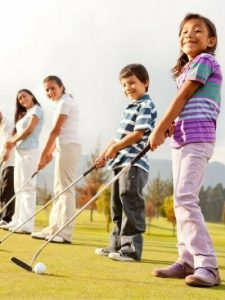 Children playing golf